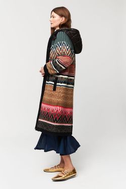 Abrigo largo en jacquard