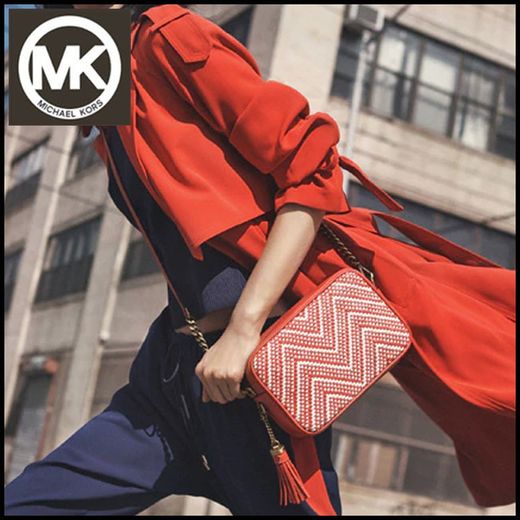 Bolso bandolera trenzado coral