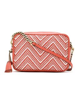 Bolso bandolera trenzado coral
