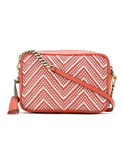 Bolso bandolera trenzado coral