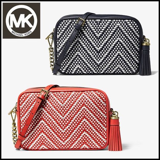 Bolso bandolera trenzado coral