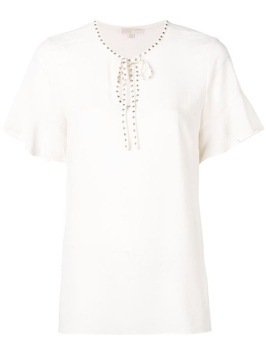 Camisa mao con tachas blanca