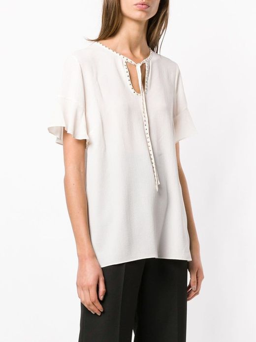 Camisa mao con tachas blanca