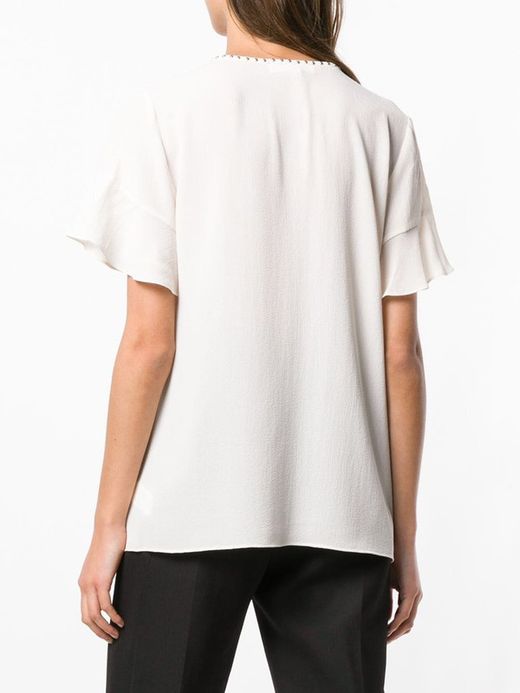 Camisa mao con tachas blanca