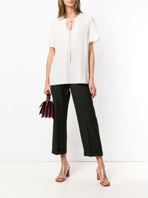 Camisa mao con tachas blanca