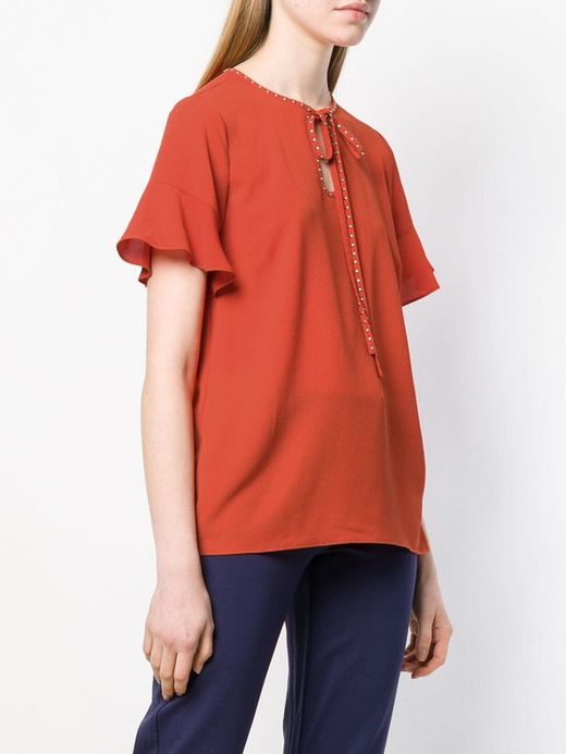 Camisa mao con tachas rojo