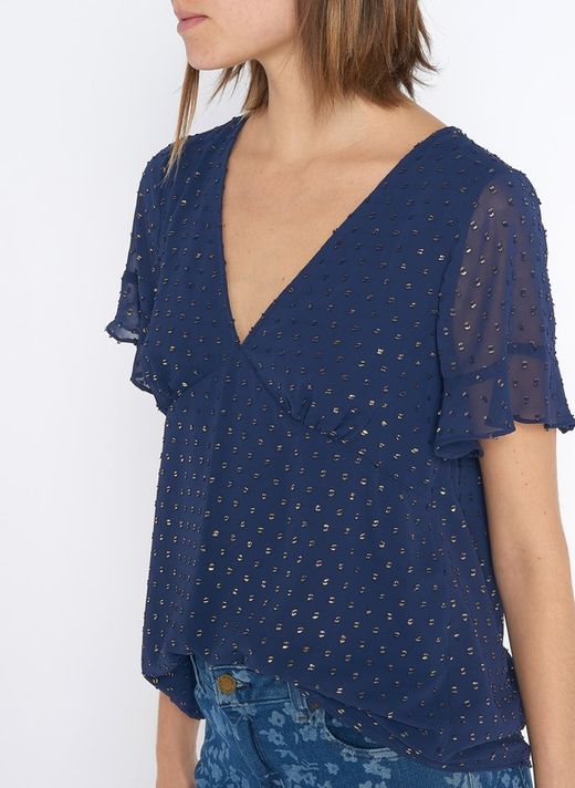 Camisa marina bordados