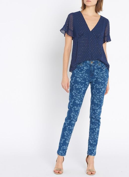 Camisa marina bordados