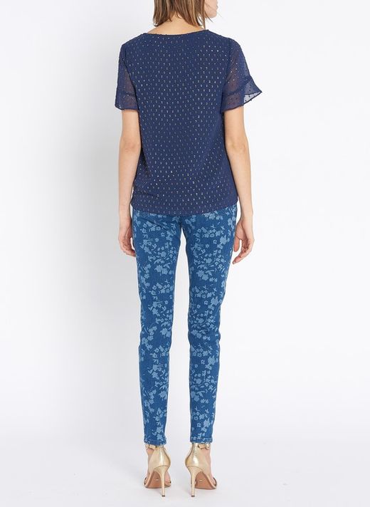 Camisa marina bordados