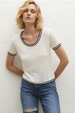 Camiseta Ribeteada Crudo