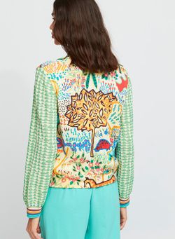 Cardigan con dos estampados