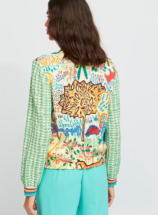 Cardigan con dos estampados