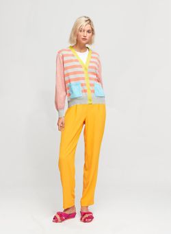 Cardigan de punto a rayas