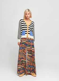 Cardigan de punto a rayas