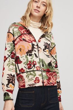 Chaqueta capucha floral