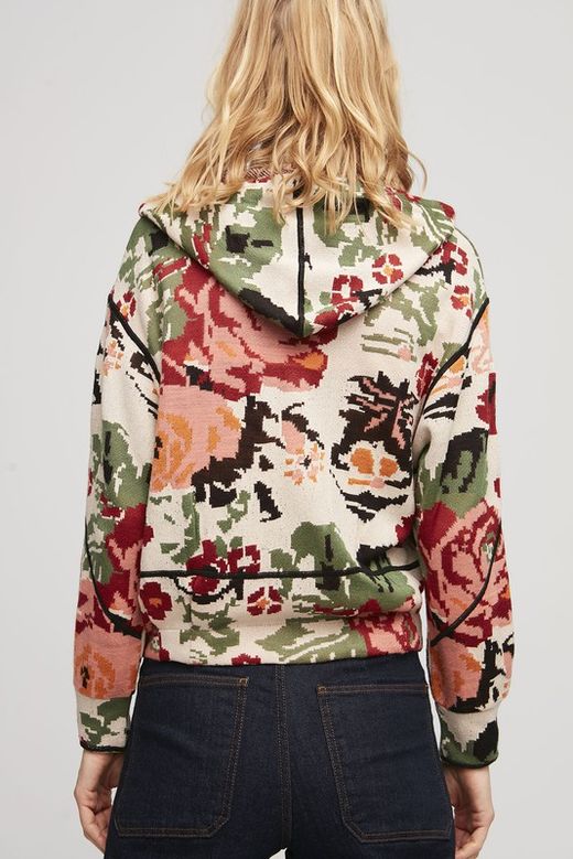 Chaqueta capucha floral