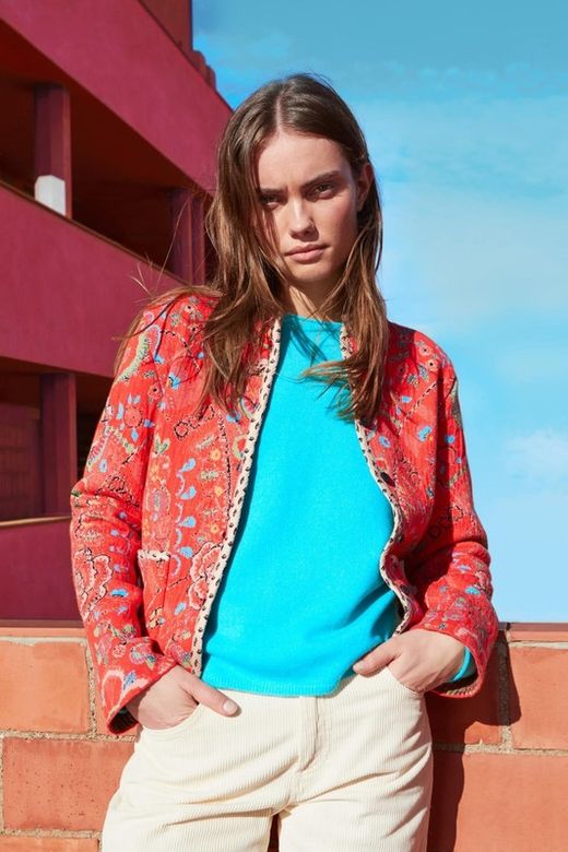 Chaqueta de Jacquard floral