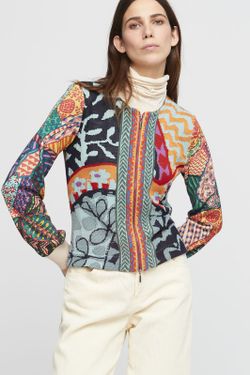 Chaqueta floral patchwork