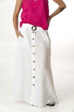 Falda lino  blanco