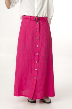 Falda lino  fucsia