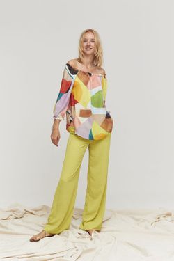 Pantalon Crepe Amarillo
