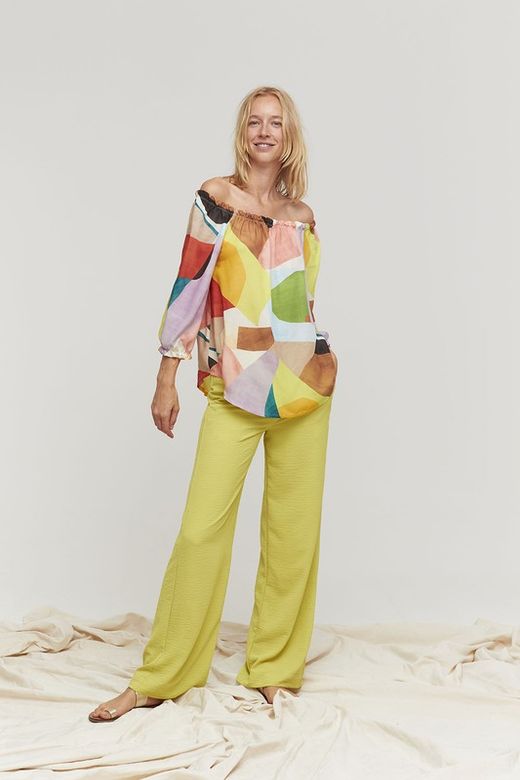 Pantalon Crepe Amarillo