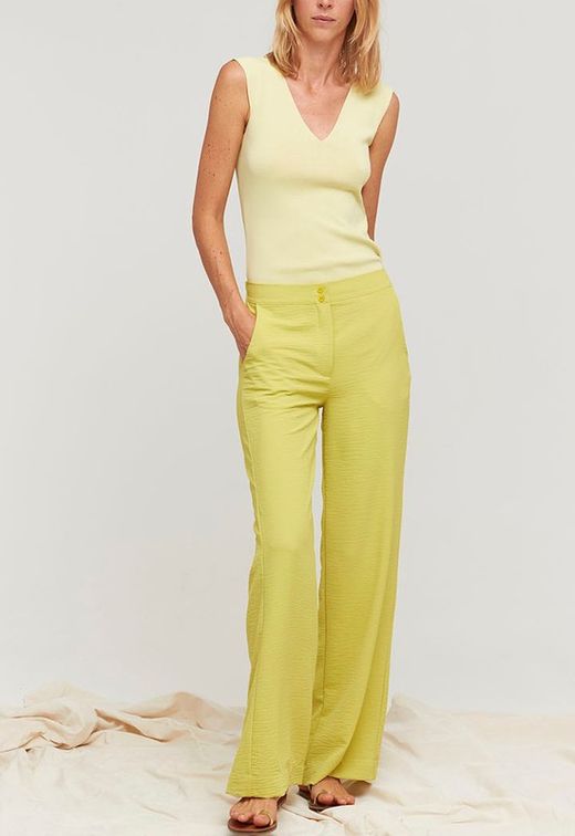 Pantalon Crepe Amarillo