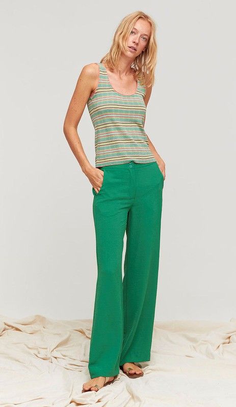 Pantalon Crepe Verde