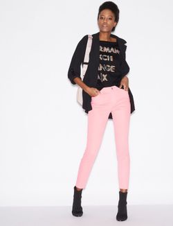 Pantalón pitillo rosa