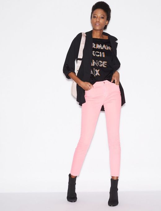 Pantalón pitillo rosa