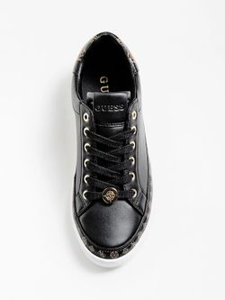 Sneakers combinada con cuero liso.