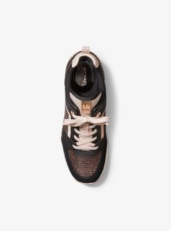 Sneakers Georgie de piel y malla de cadena brillante