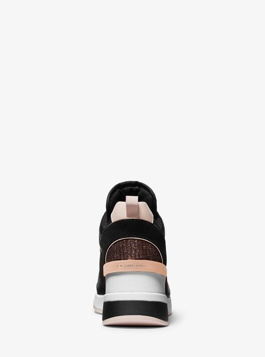 Sneakers Georgie de piel y malla de cadena brillante