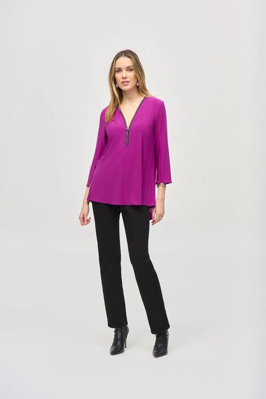 Top cremallera con strass