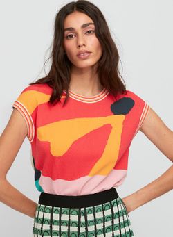 Top geometrico multicolor