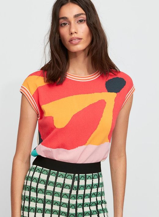 Top geometrico multicolor
