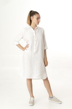 Vestido camisero lino blanco