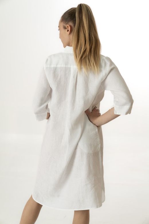 Vestido camisero lino blanco