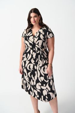 Vestido cruzado estampado